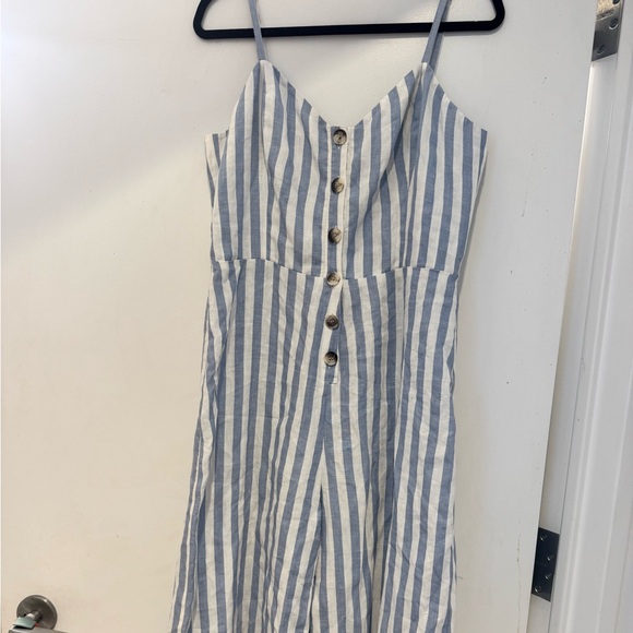 Reformation Pants - LIKE NEW (NO TAGS) Reformation Blue and White Striped Jumpsuit